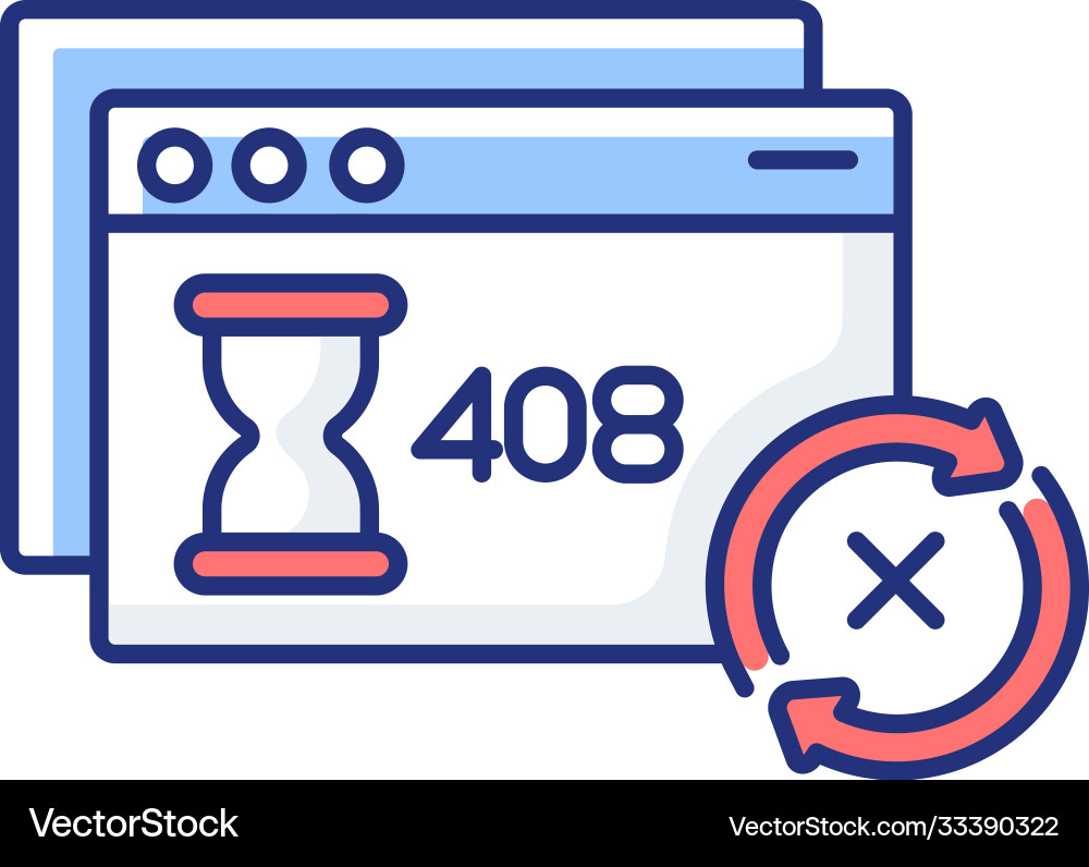 Request timeout rgb color icon Request timeout rgb color icon Vector Image