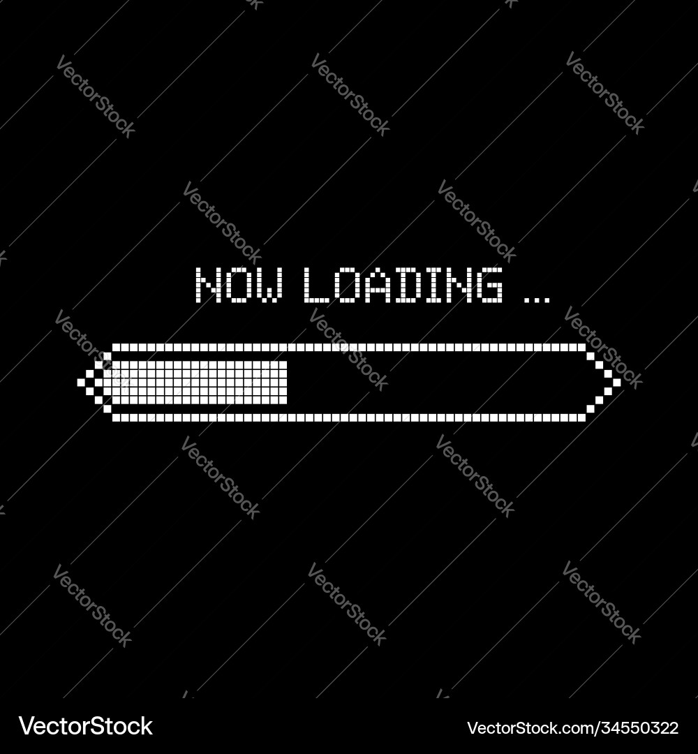 Retro 8-Bit Loading Bar vector image