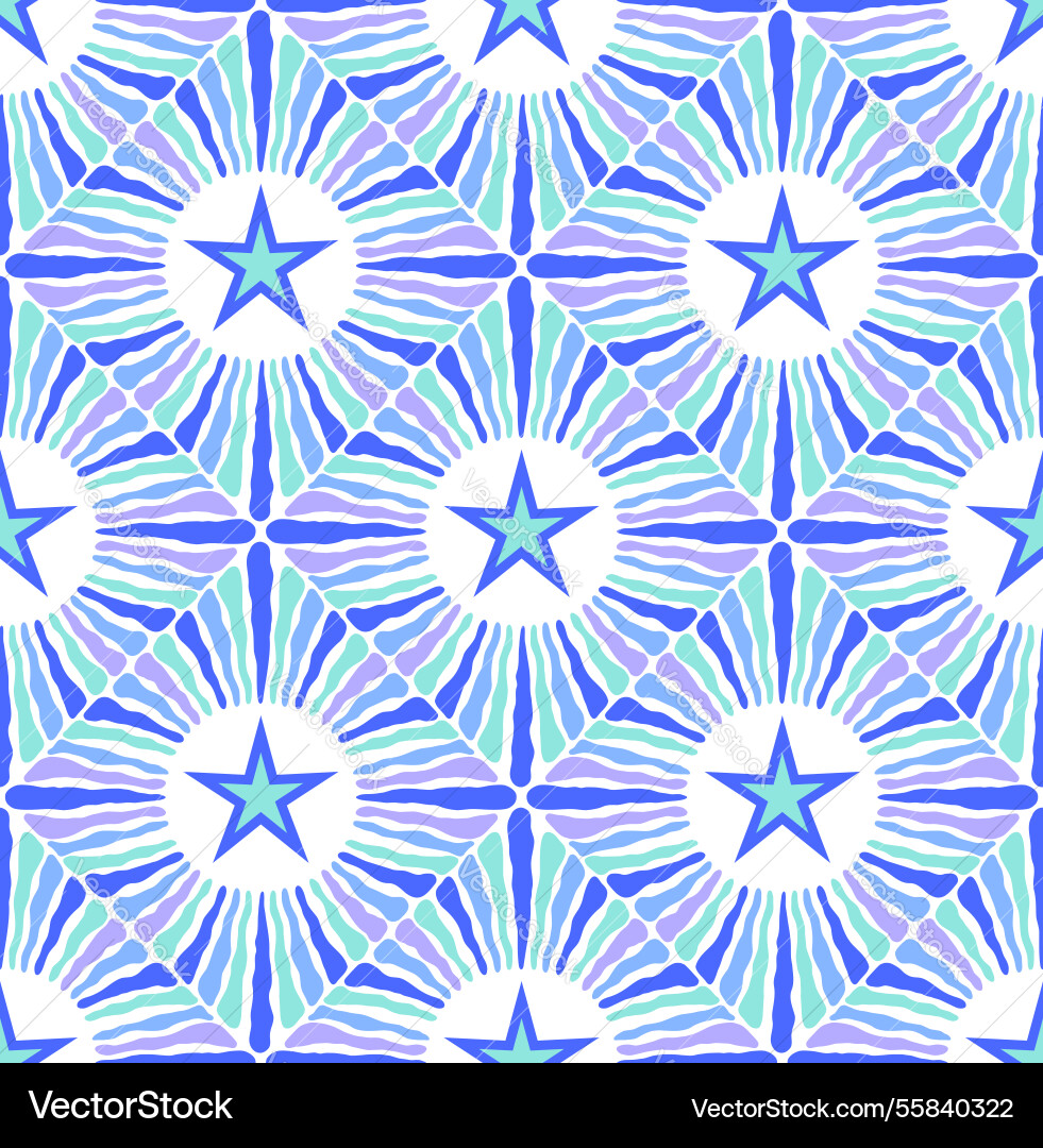 Seamless pattern with bold stars and rays vector image