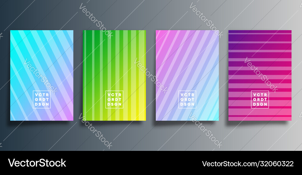 Set colorful gradient cover with line design Set colorful gradient cover with line design vector image