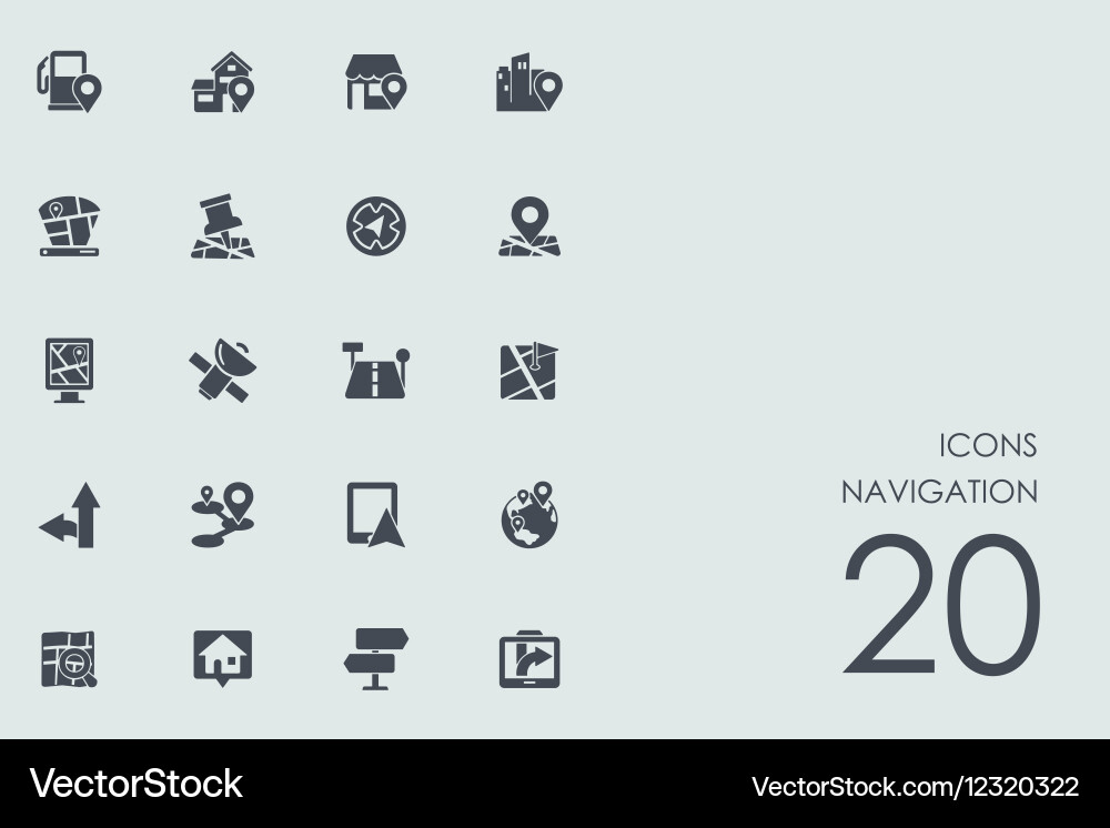 Set of navigation icons vector image