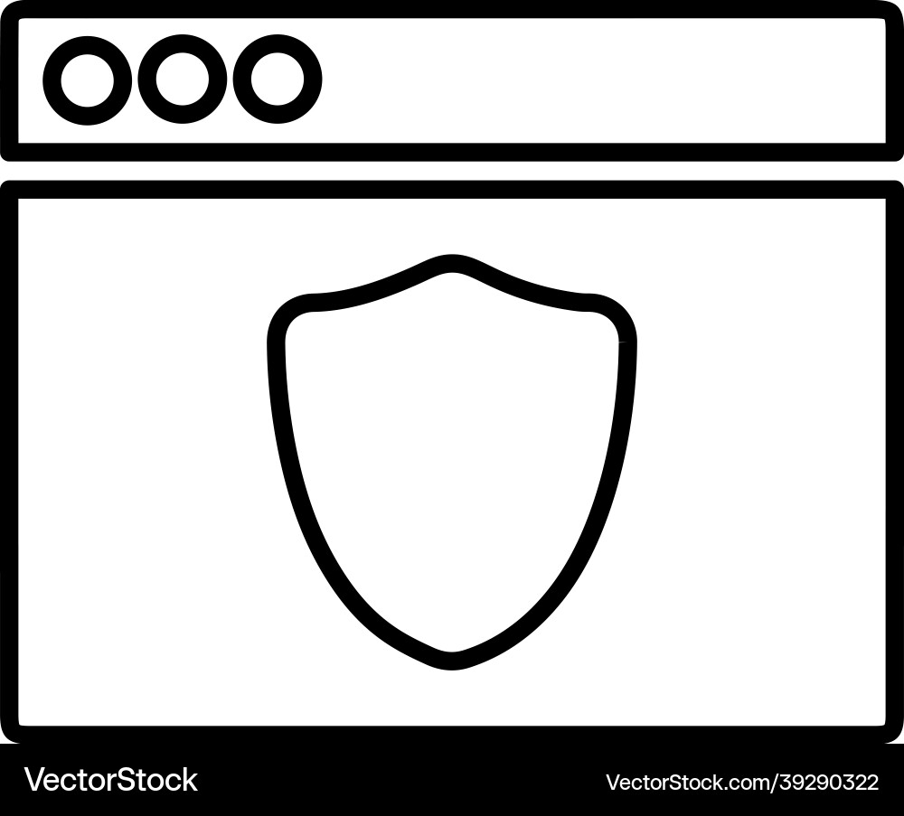 Shield website secure line icon outline Vector Image
