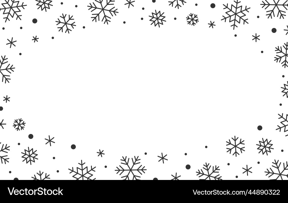 Snowflake Winter Border Frame Vector Image