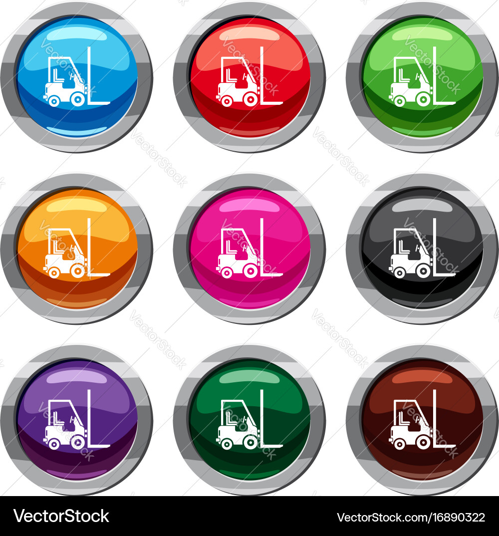 Stacker loader set 9 collection vector image
