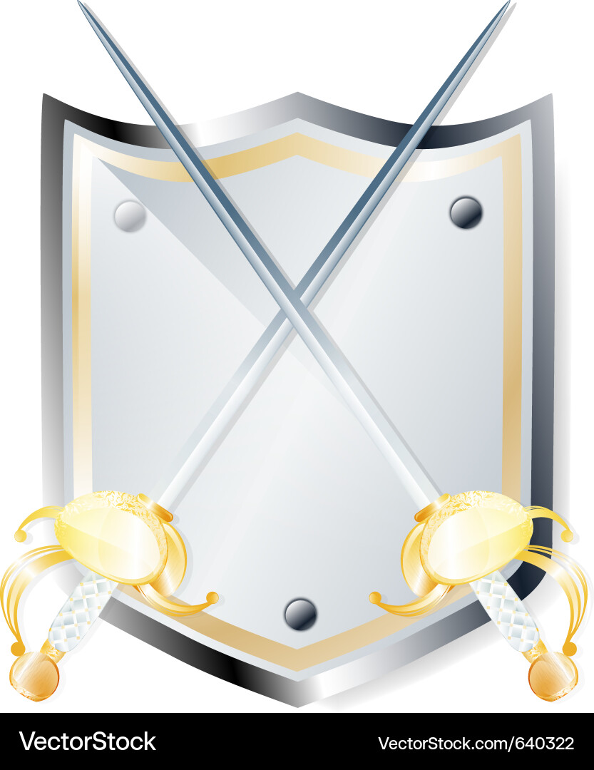 Swords and shield Royalty Free Vector Image - VectorStock