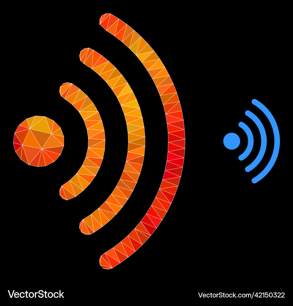 Triangle filled wi-fi source icon Triangle filled wi-fi source icon vector image