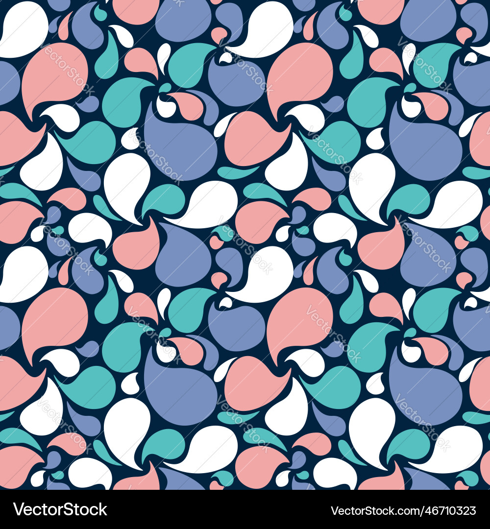 A set of seamless pattern with curls drops Vector Image