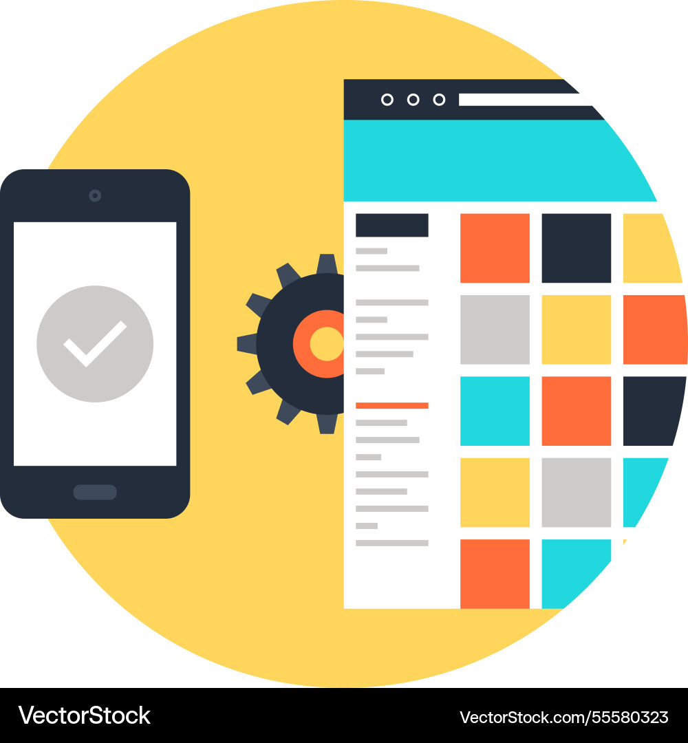 App development flat web icon App development flat web icon vector image