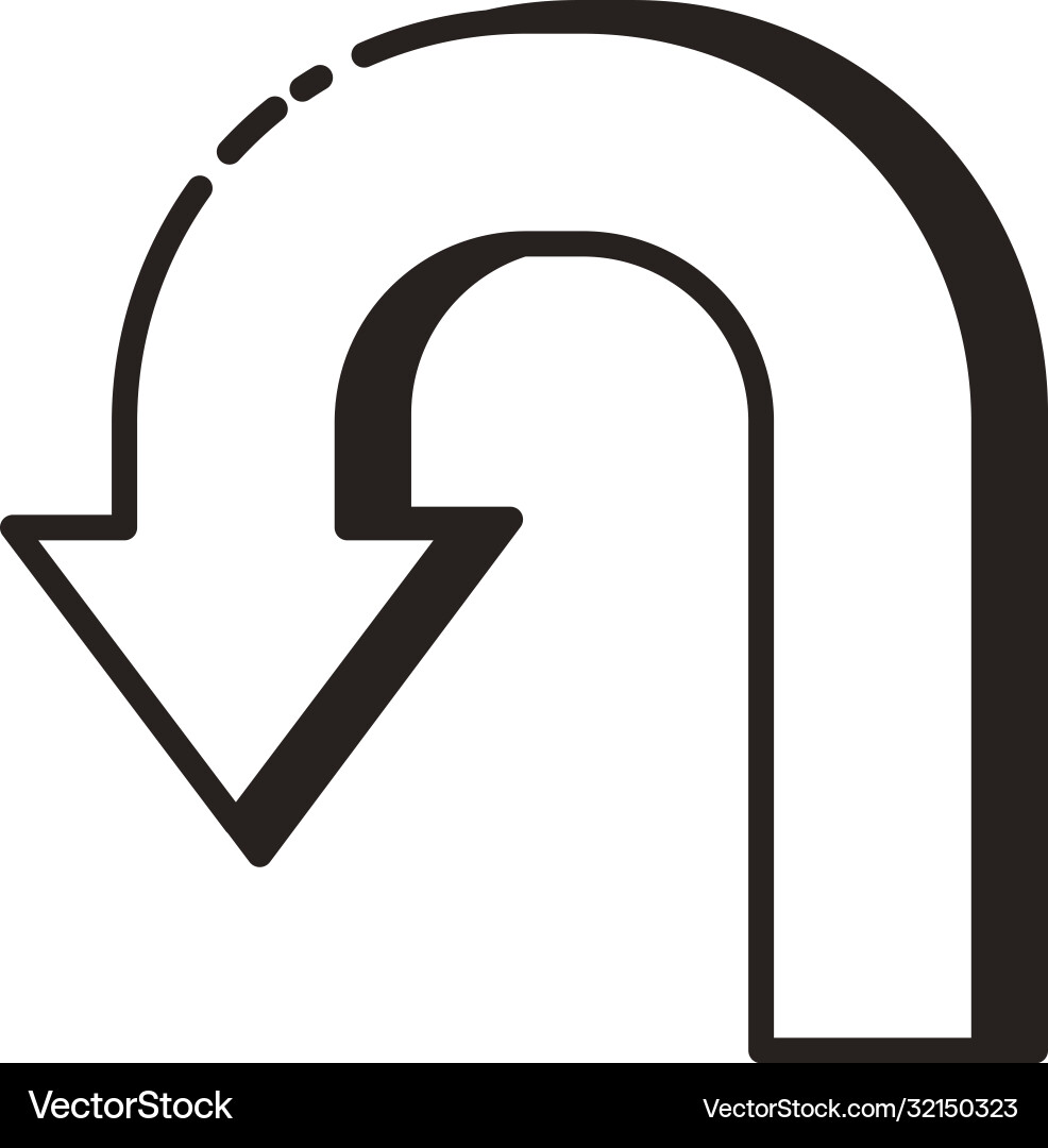 Arrow reload line and fill style vector image