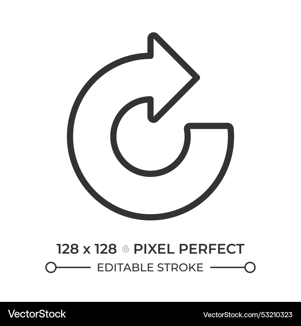 Clockwise arrow linear icon Clockwise arrow linear icon vector image