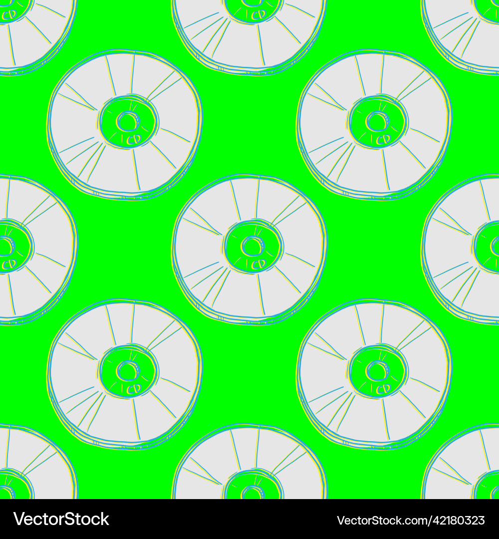 Compact disk seamless pattern Compact disk seamless pattern vector image