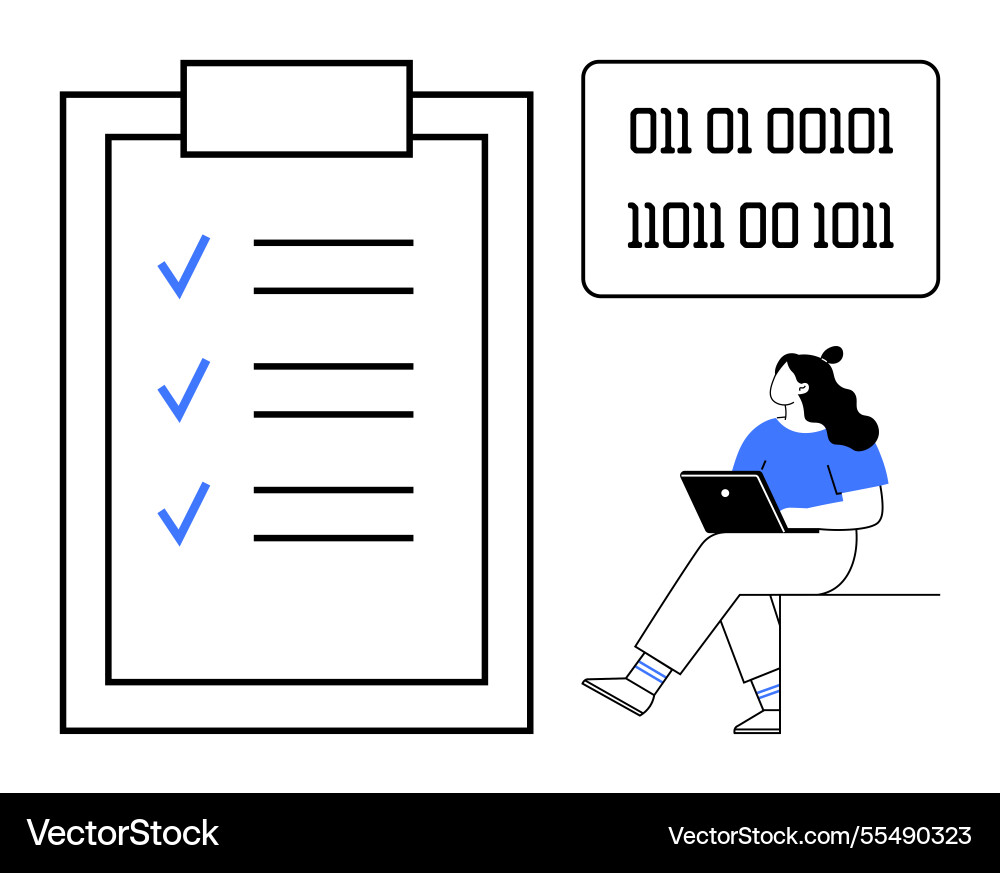Digital task management concept with checklist Digital task management concept with checklist Vector Image