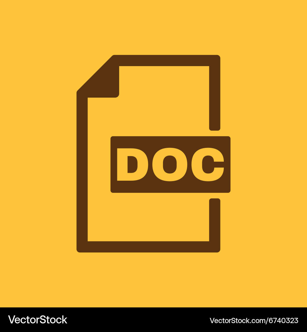 Doc icon text file format symbol flat vector image