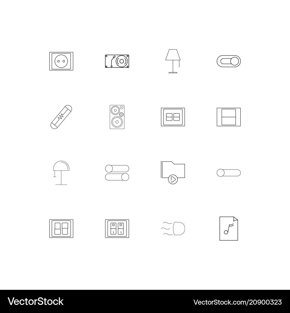 Electrical linear thin icons set outlined simple vector image
