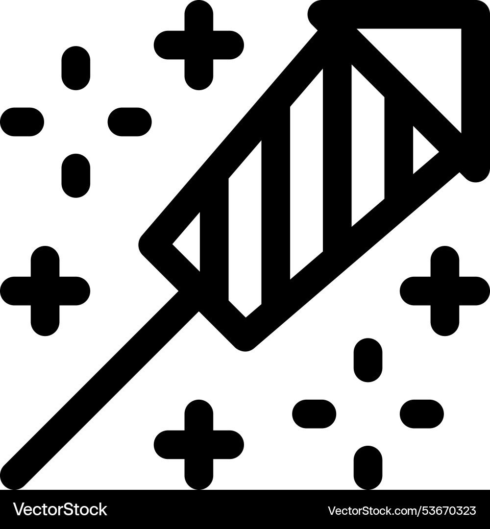 Fireworks icon thin linear style design isolated Fireworks icon thin linear style design isolated vector image