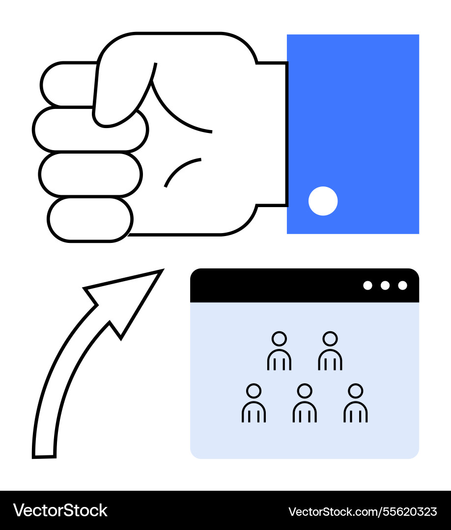 Hand gesture emphasizing teamwork and navigation Hand gesture emphasizing teamwork and navigation vector image