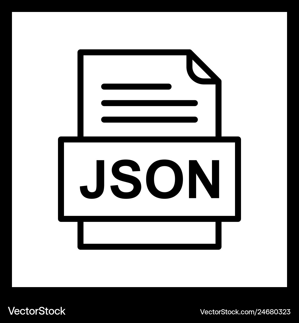 Json file document icon Vector Image