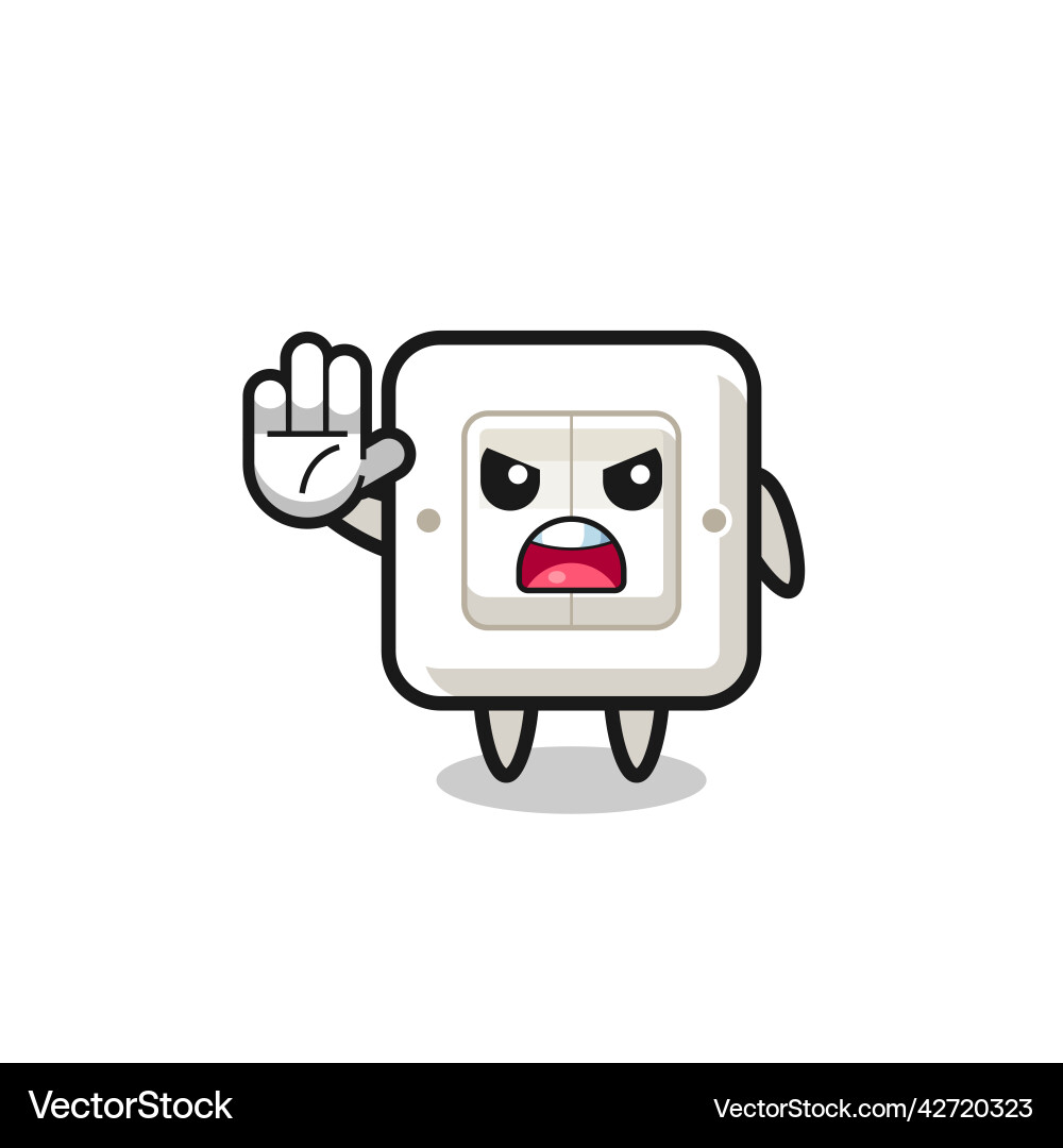 Light switch character doing stop gesture Vector Image