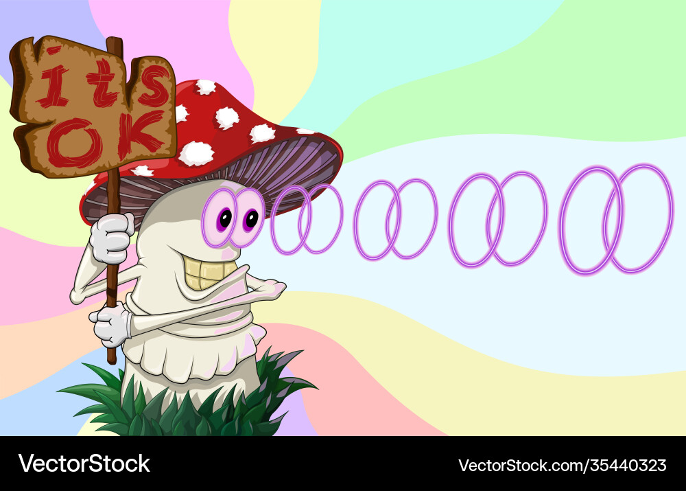 Lustiger Cartoon amanita hypnotisiert Lustiger Cartoon amanita hypnotisiert vektorbild