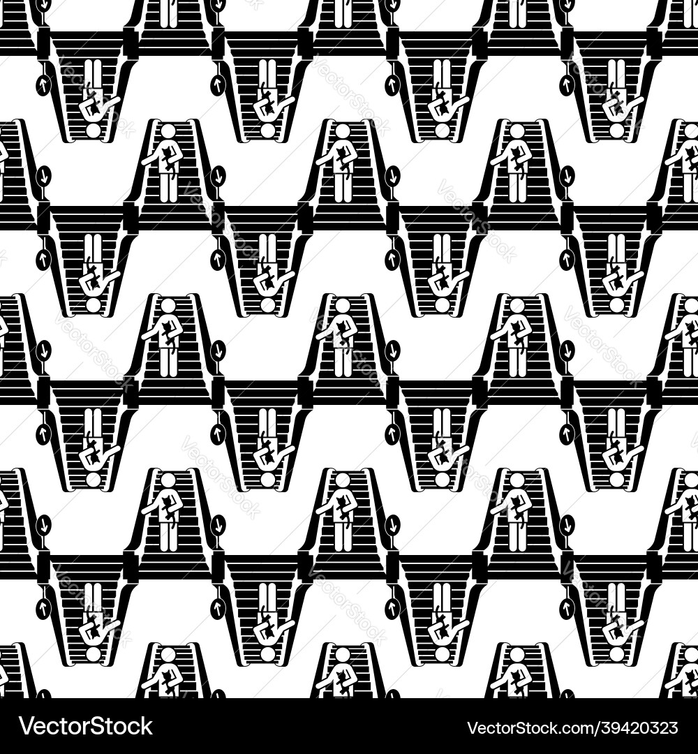 Man escalator down pattern seamless Man escalator down pattern seamless vector image