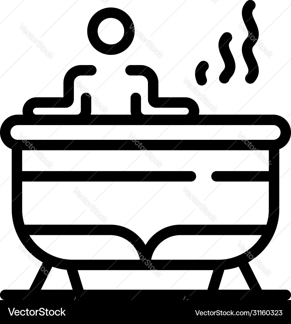 Man in jacuzzi icon outline style Man in jacuzzi icon outline style vector image