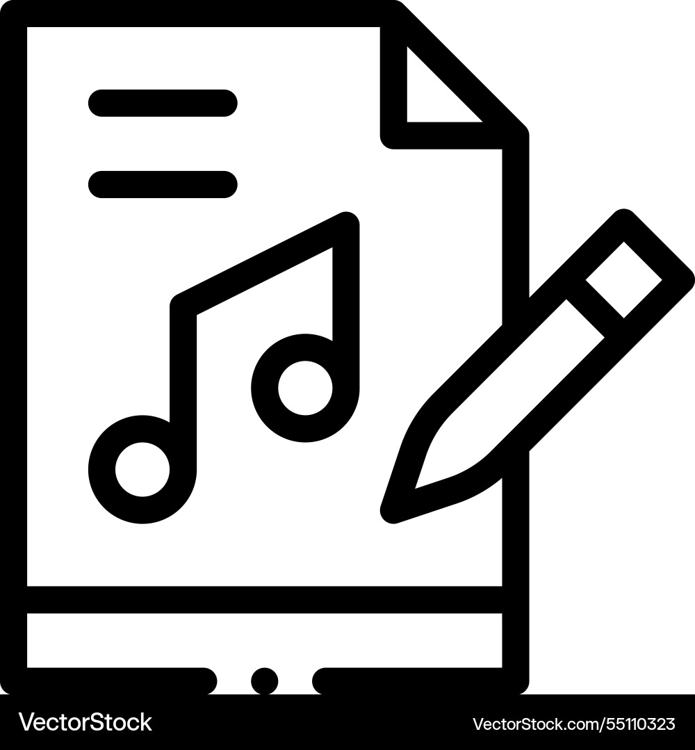 Music folder icon thin linear style design Music folder icon thin linear style design vector image