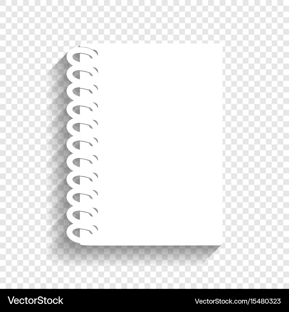 Notebook simple sign white icon with soft vector image