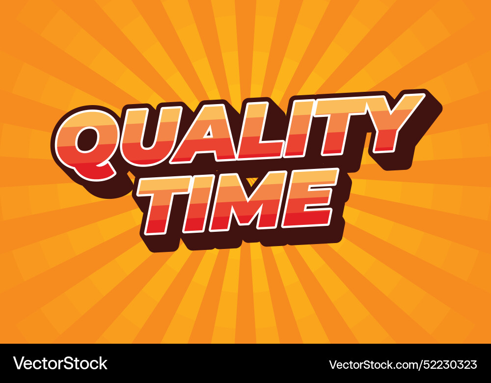 Quality time text effect in 3d style with good Vector Image