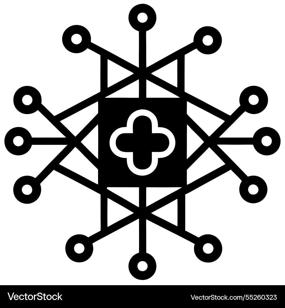 Quantum computing icon design for digital Vector Image