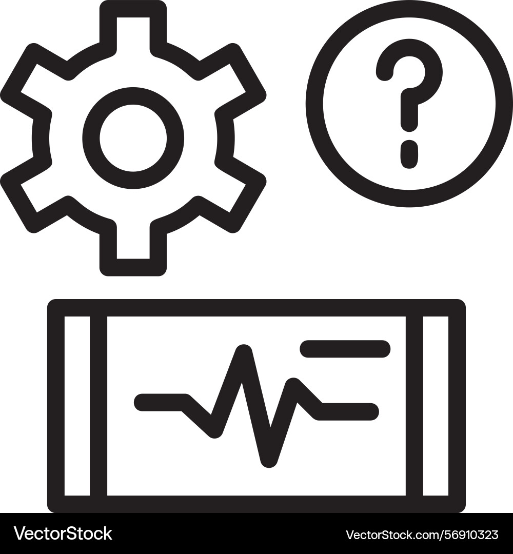 Quiz pulse linear style icon design Vector Image