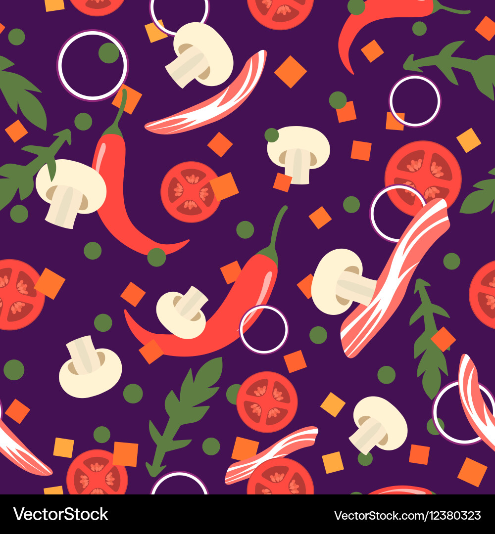 Seamless pattern with food slices design elements Vector Image