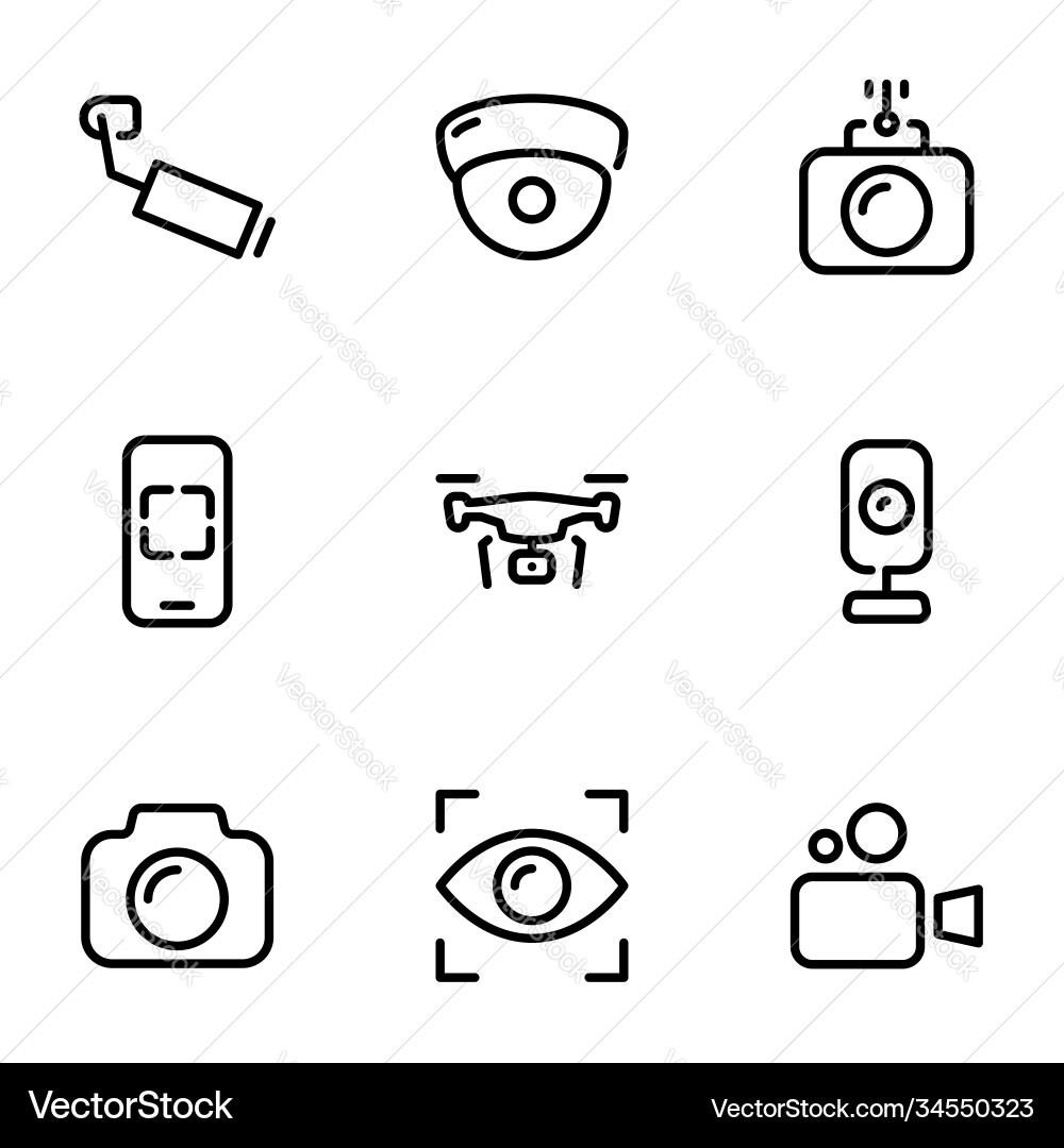 Set icons on a theme camera Set icons on a theme camera vector image
