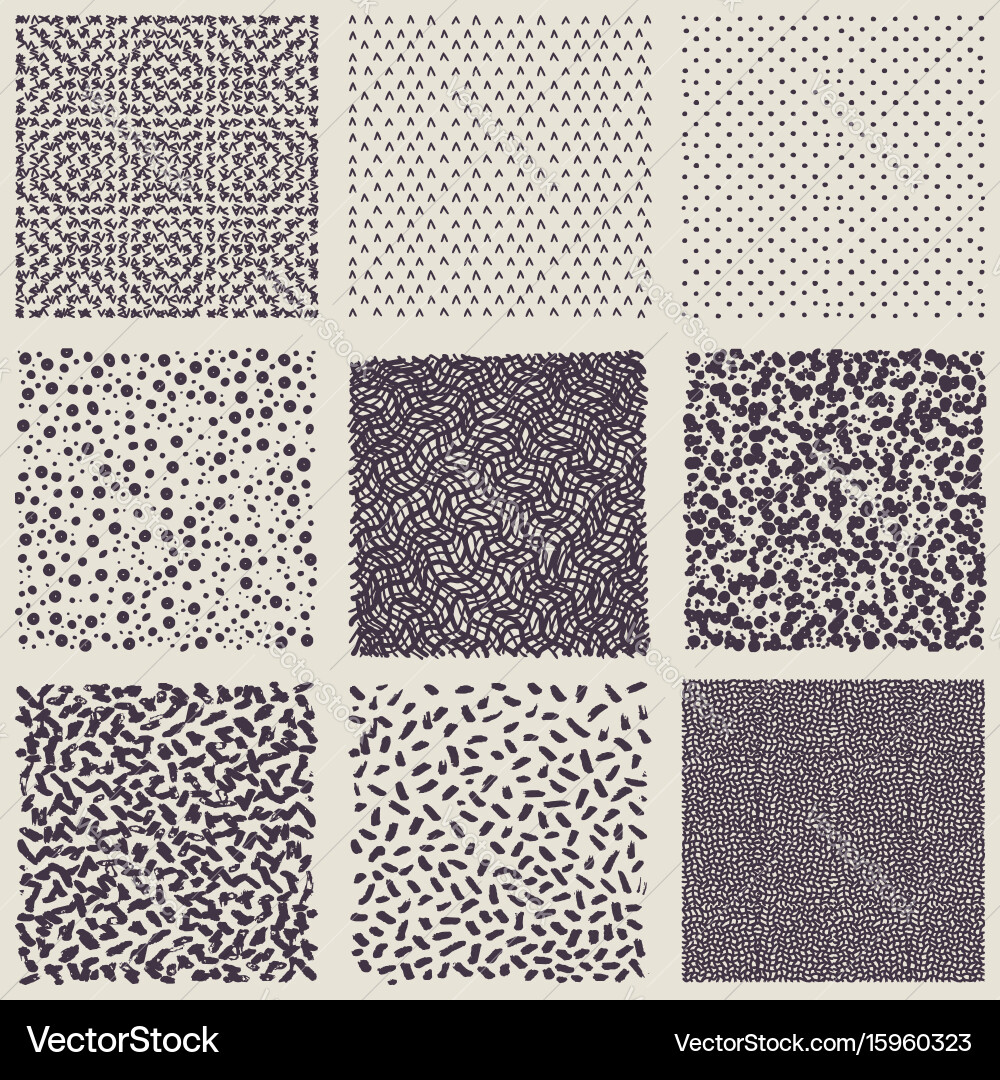 Set of hand drawn marker and ink patterns Vector Image