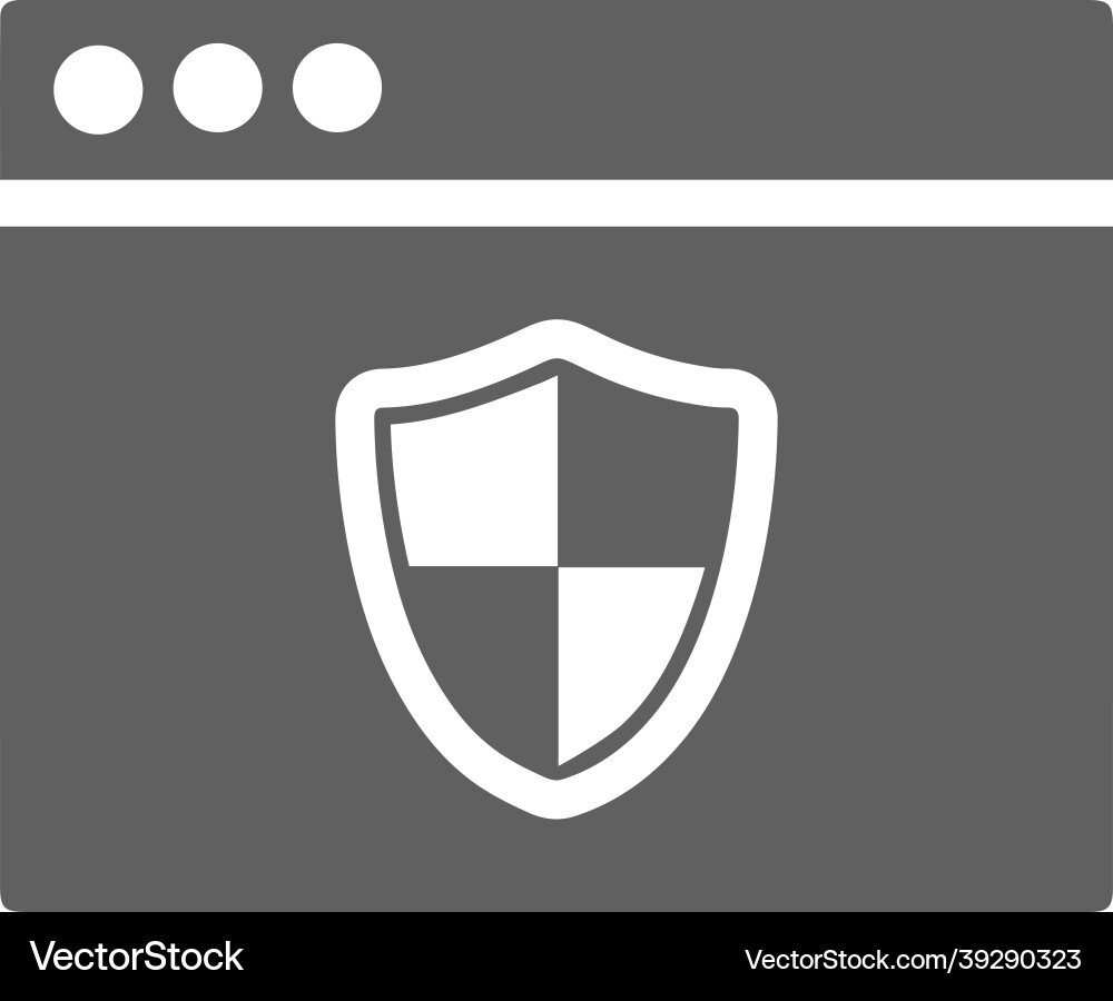 Shield website secure icon gray graphics Vector Image
