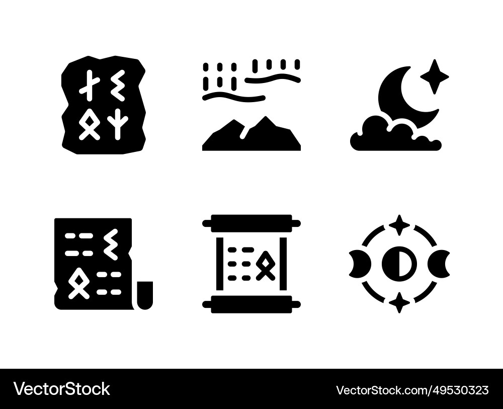 Simple set of celestial and witchcraft solid icons vector image