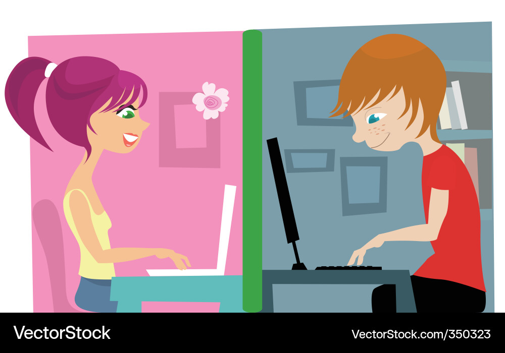 Teenage Chat Session Vector Image