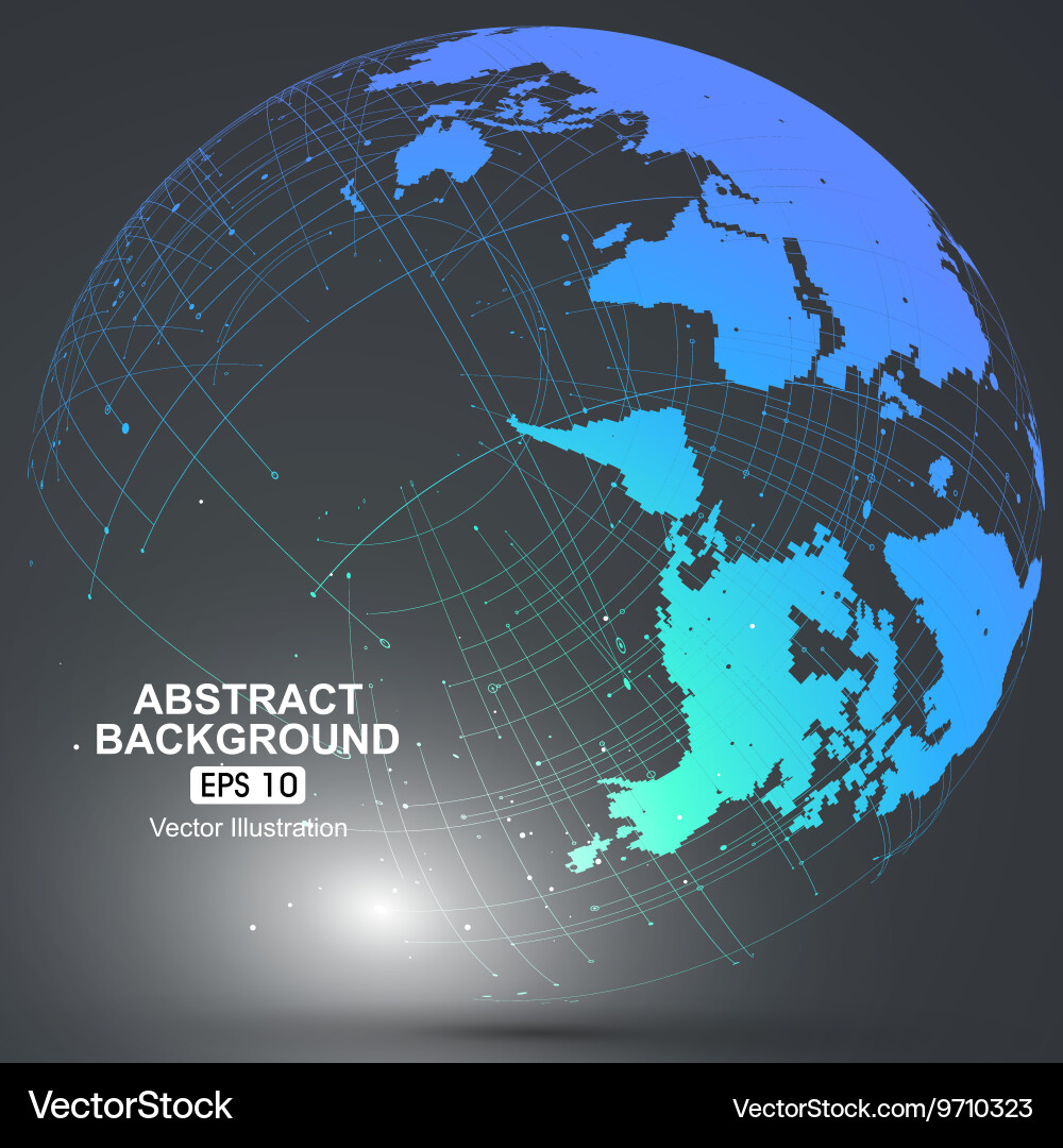 Three-dimensional abstract planet dots Vector Image