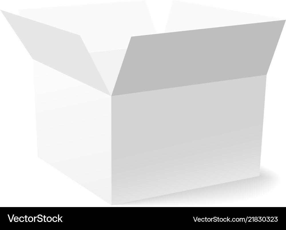 White box with shadow on background vector image