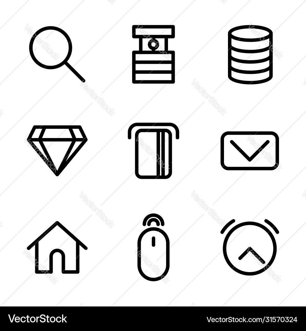 Basic user interface icon set outline include Basic user interface icon set outline include vector image