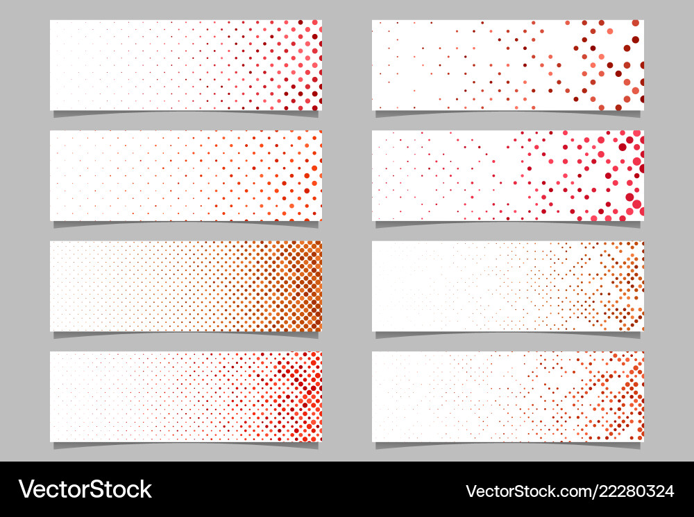Circle pattern banner background set - modern vector image