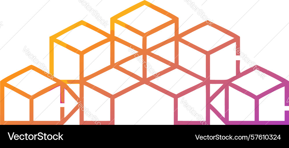 Colorful interlocking cubes modular design vector image