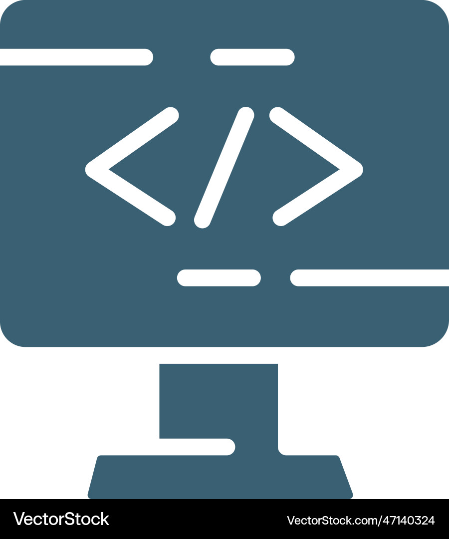 Computing code icons filled Vector Image