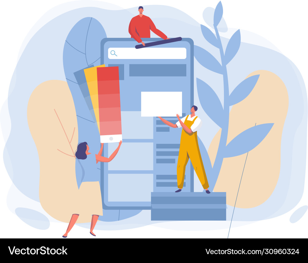 Creative web team development building page Creative web team development building page Vector Image