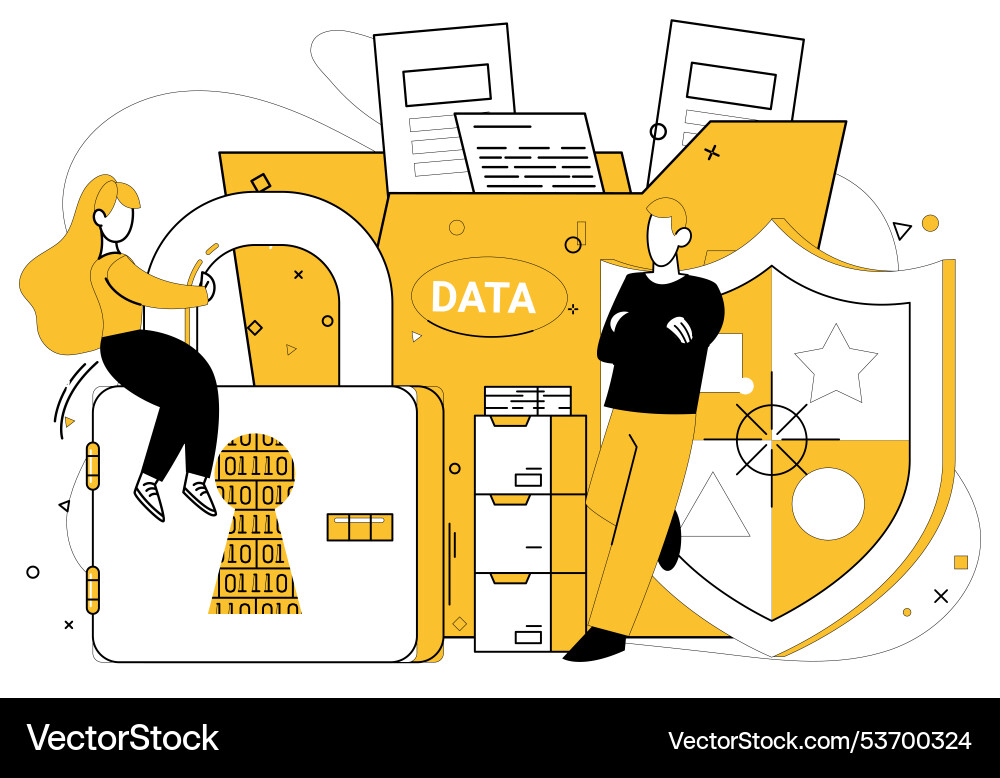 Data security safeguarding is not just task Data security safeguarding is not just task vector image