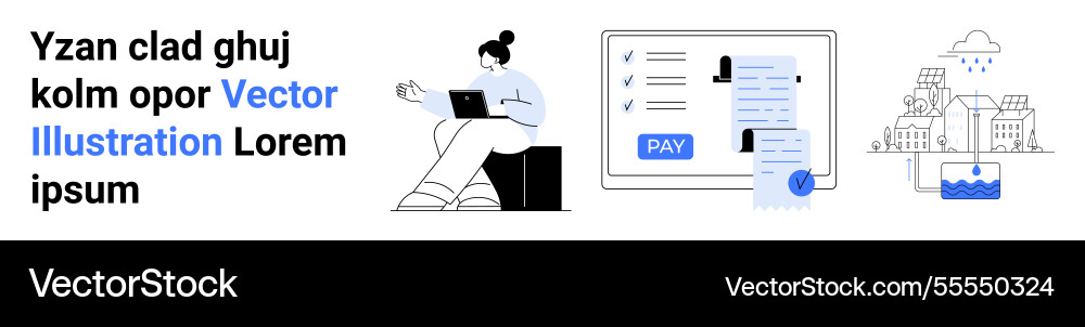 Digital tasks management with payment solution Vector Image