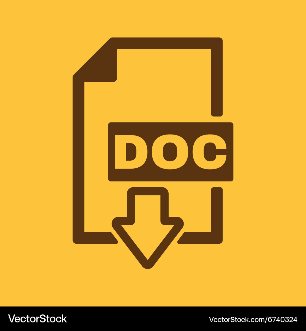 Doc icon text file format symbol flat vector image