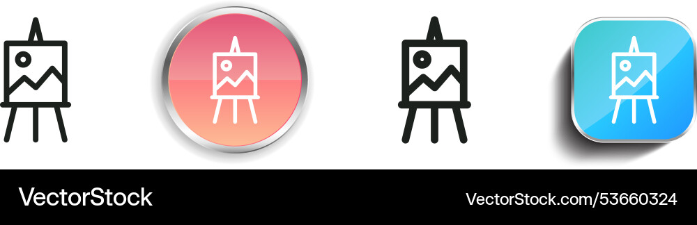 Easel icon thin linear regular and button style Easel icon thin linear regular and button style Vector Image