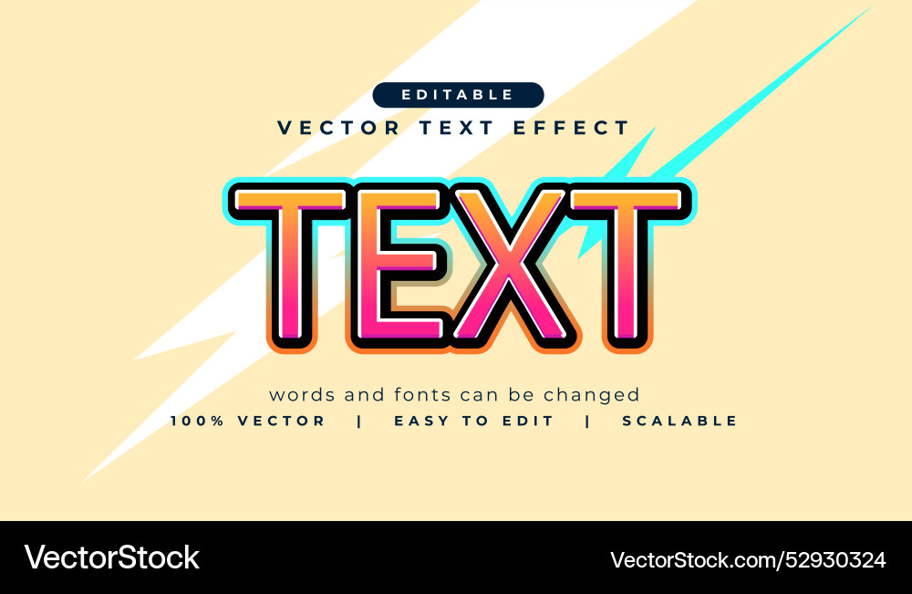 Editable text effect style in modern Vector Image