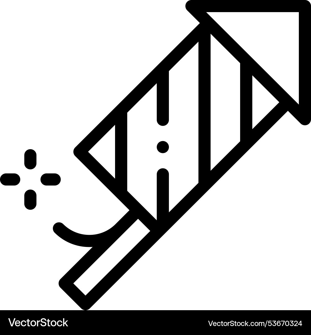 Fireworks icon thin linear style design isolated Fireworks icon thin linear style design isolated vector image