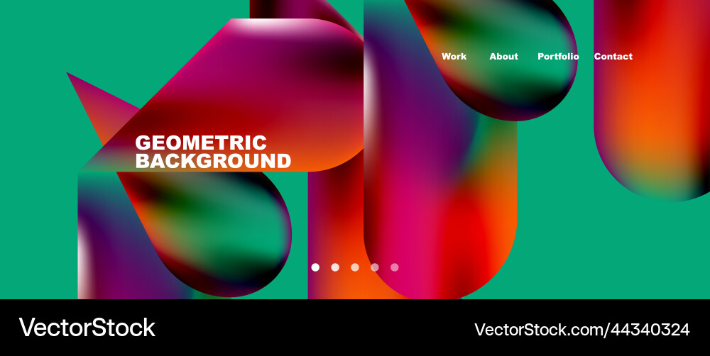 Glassmorphism landing page background template Vector Image